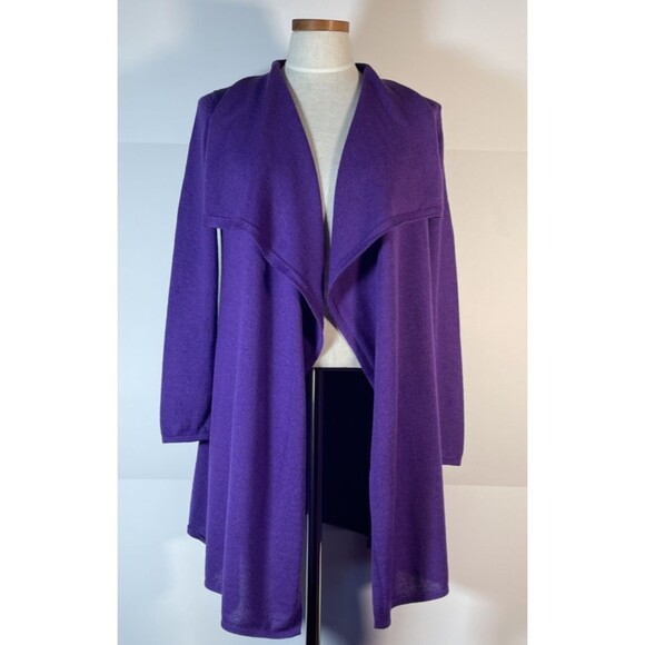 Alpaca International Purple Open Front  Cardigan One Size Peru Sweater Baby Alpa - Picture 2 of 14